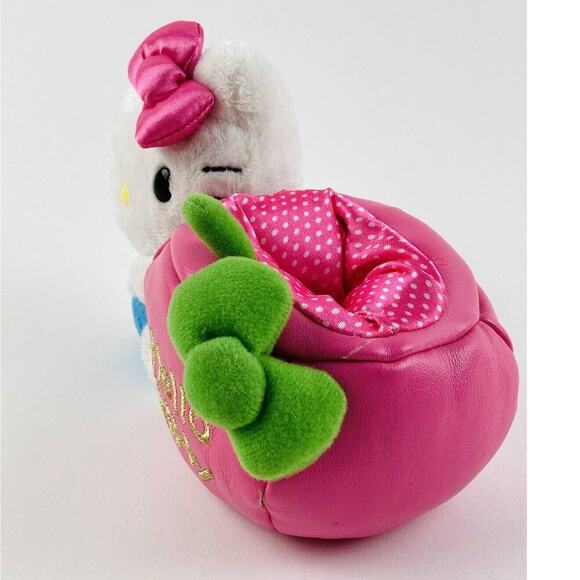Halloween Hello Kitty 7" Holding Pink Pumpkin Plush Polka Dot Container Sitting - Picture 5 of 11